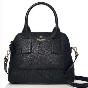 Kate Spade Southport Avenue Small Jenny Satchel Black Pebbled Leather Handbag